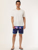 Summer Striped Print Drawstring Beach Board Shorts