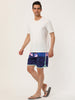 Summer Striped Print Drawstring Beach Board Shorts