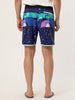 Summer Striped Print Drawstring Beach Board Shorts