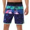 Summer Striped Print Drawstring Beach Board Shorts