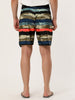 Drawstring Waist Contrast Color Printed Swim Shorts