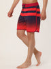 Summer Striped Print Drawstring Beach Board Shorts
