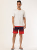 Summer Striped Print Drawstring Beach Board Shorts