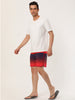 Summer Striped Print Drawstring Beach Board Shorts