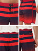 Summer Striped Print Drawstring Beach Board Shorts