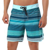 Summer Striped Print Drawstring Beach Board Shorts