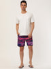 Drawstring Waist Contrast Color Printed Swim Shorts