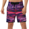 Drawstring Waist Contrast Color Printed Swim Shorts