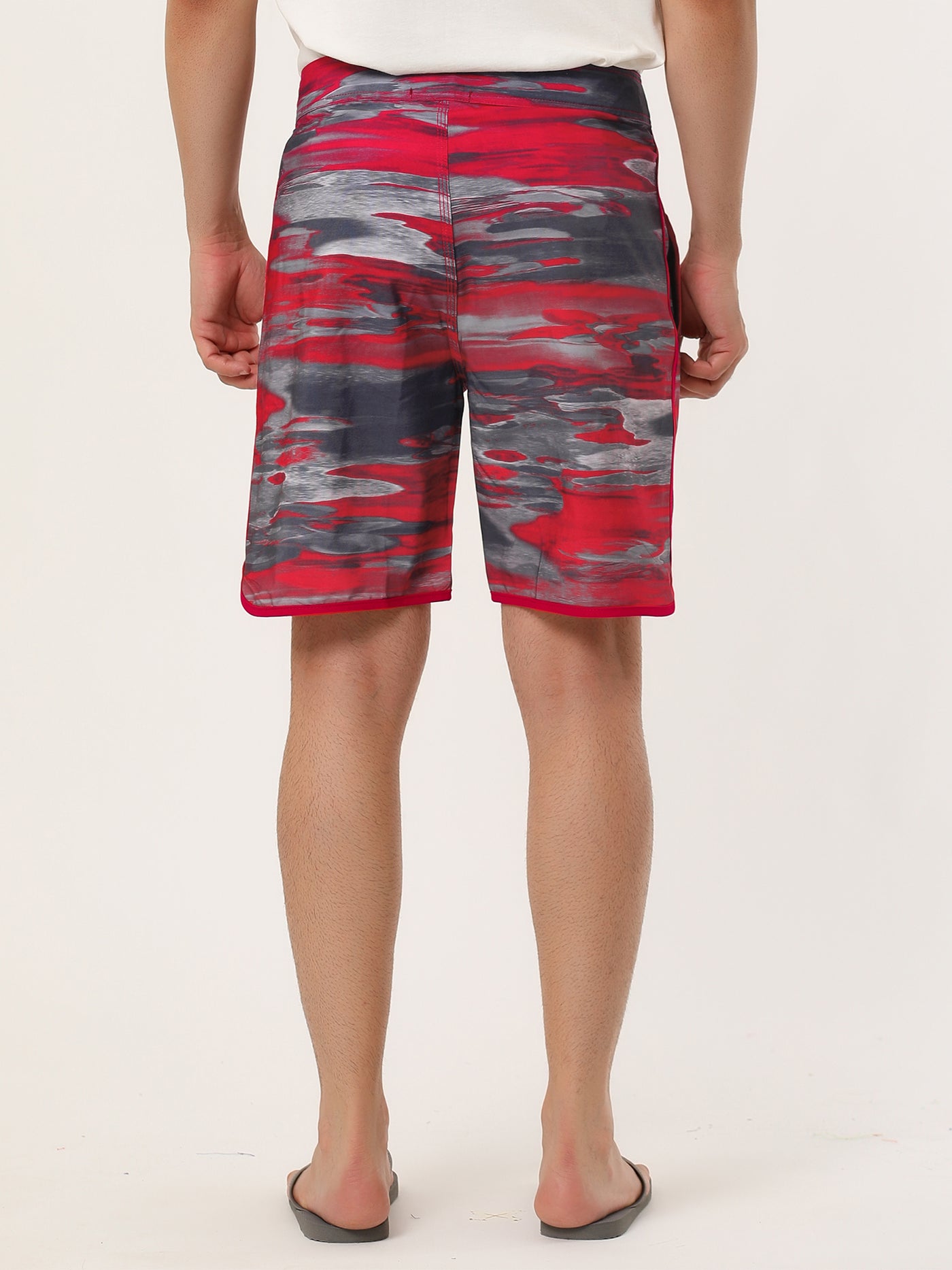 Bublédon Drawstring Waist Contrast Color Printed Swim Shorts