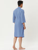 Solid Color V Neck 3/4 Sleeve Belt Waffle Bathrobe