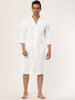 Solid Color V Neck 3/4 Sleeve Belt Waffle Bathrobe