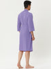 Solid Color V Neck 3/4 Sleeve Belt Waffle Bathrobe