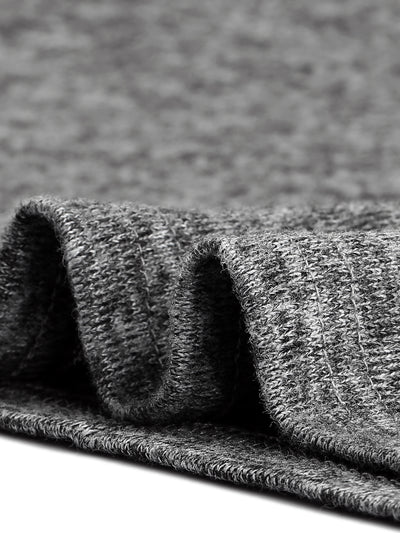 Knit H Line Collarless 3/4 Sleeve Slash Top