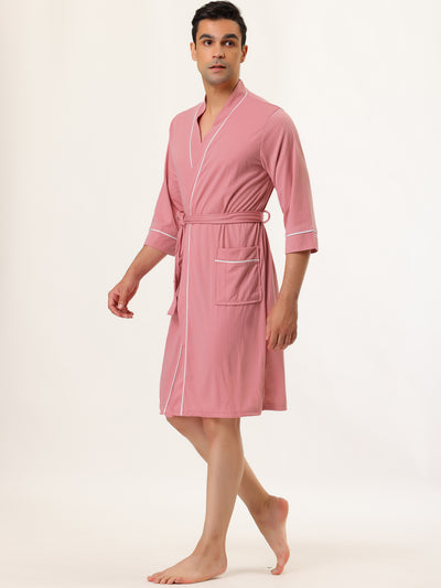 Knit Lightweight Plain Spa Long Sleeve Bathing Robe
