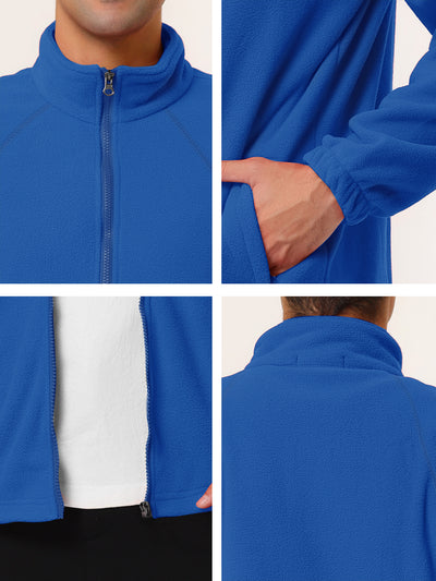 Zipper Fleece Long Sleeve Stand Collar Winter Jacket