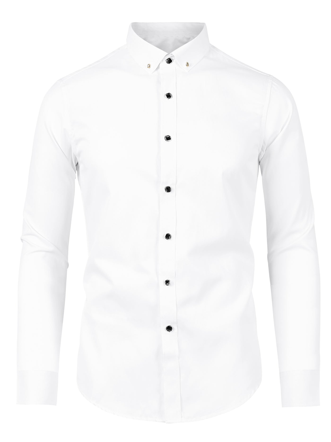 Bublédon Solid Color Button Down Long Sleeve Business Shirt