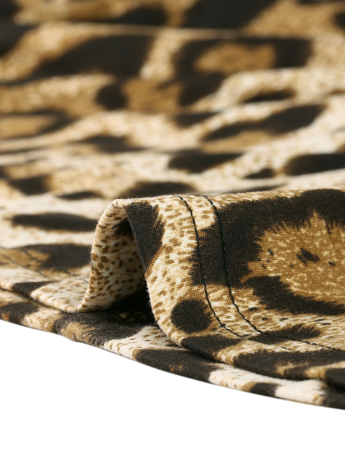 Bublédon Knit H Line Leopard Long Sleeve Cardigan