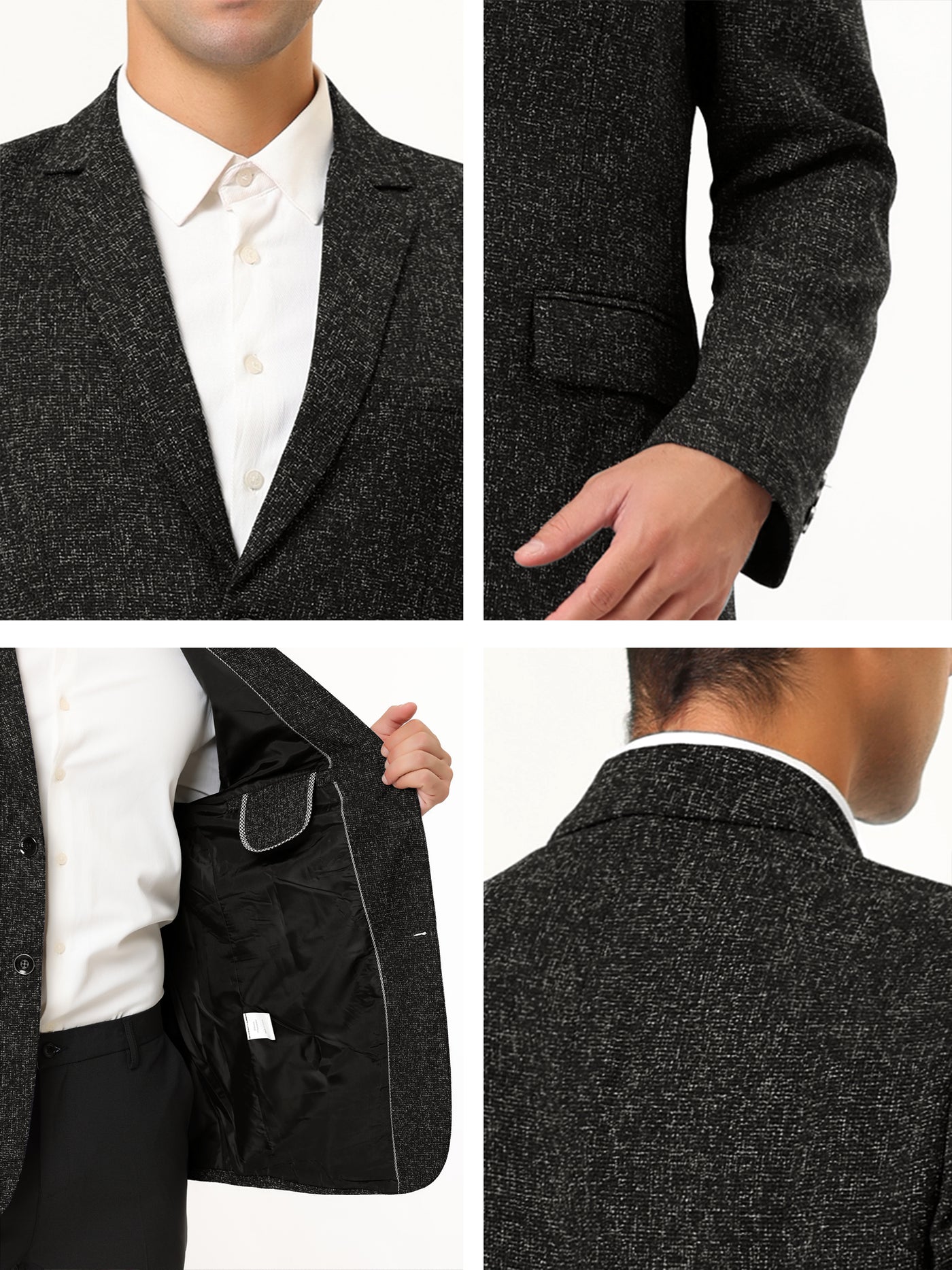 Bublédon Single Breasted Solid Formal Business Suit Blazer