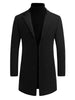 Gifts for Men Notched Lapel Single Breasted Long Trench Winter Coat