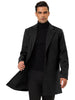 Gifts for Men Notched Lapel Single Breasted Long Trench Winter Coat