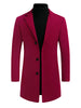 Gifts for Men Notched Lapel Single Breasted Long Trench Winter Coat
