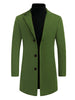 Gifts for Men Notched Lapel Single Breasted Long Trench Winter Coat