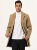 Gifts for Men Notched Lapel Single Breasted Long Trench Winter Coat