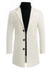 Gifts for Men Notched Lapel Single Breasted Long Trench Winter Coat