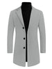Gifts for Men Notched Lapel Single Breasted Long Trench Winter Coat