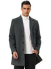 Gifts for Men Notched Lapel Single Breasted Long Trench Winter Coat