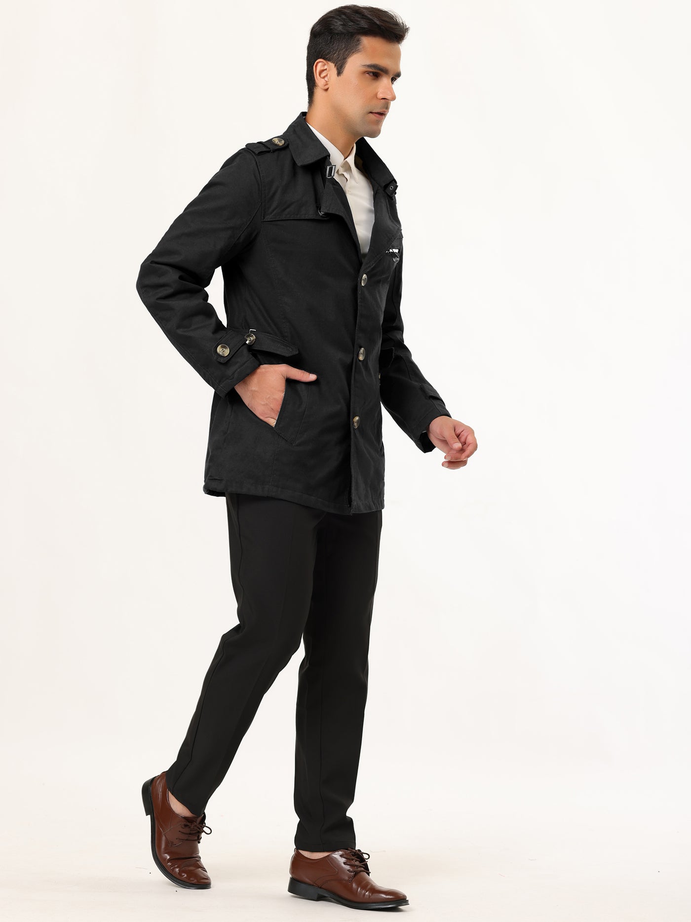 Bublédon Classic Single Breasted Notch Lapel Trench Coat