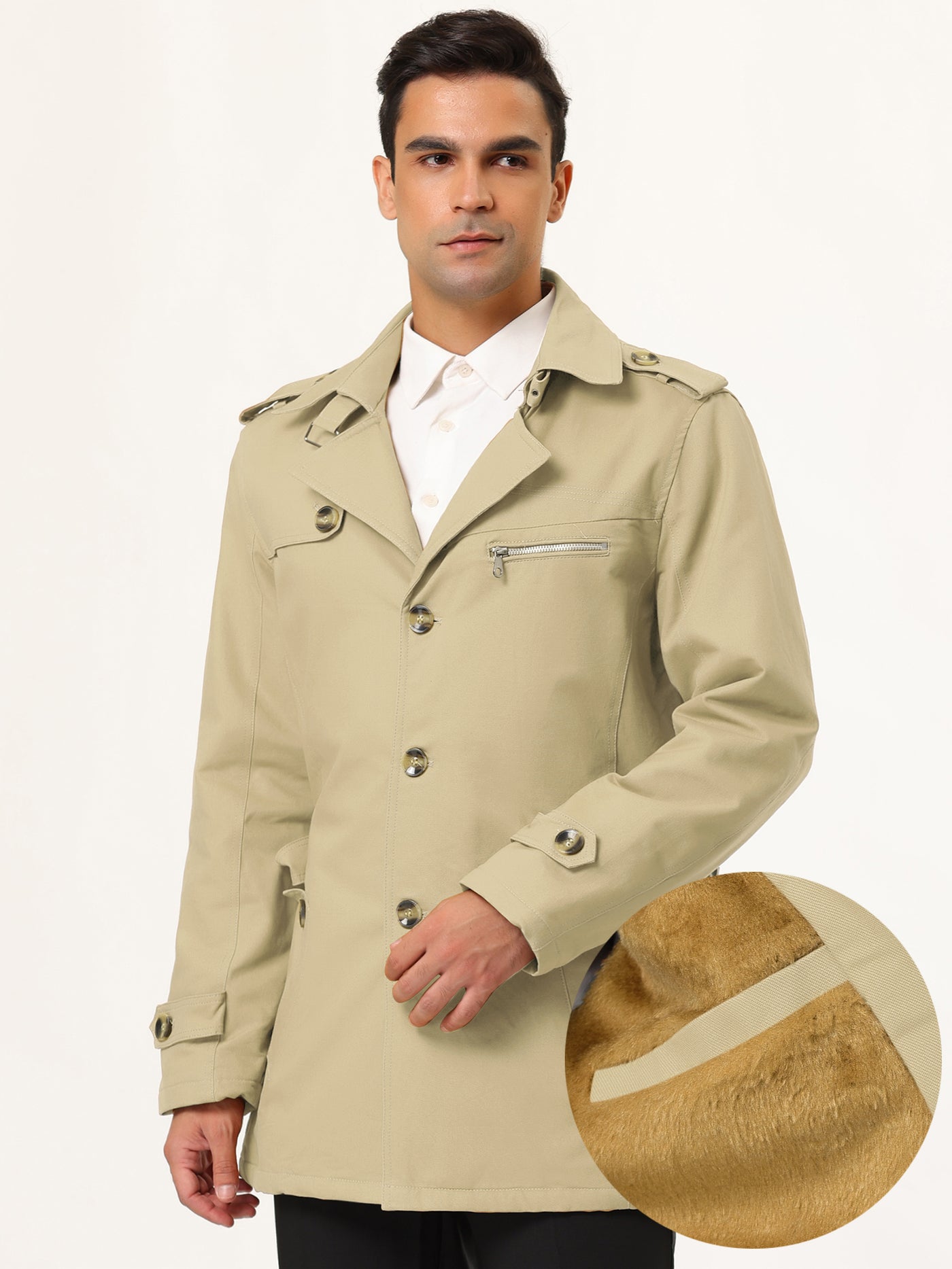 Bublédon Classic Single Breasted Notch Lapel Trench Coat