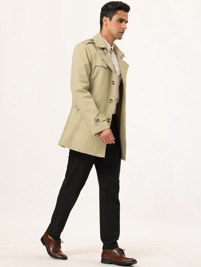 Classic Single Breasted Notch Lapel Trench Coat