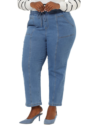 Straight Leg Enzyme Wash Ankle High Waist Jeans