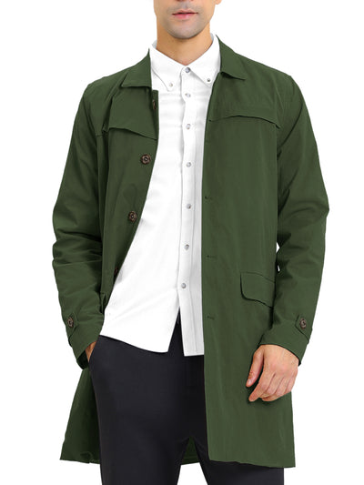 Lightweight Lapel Single Breasted Trench Overcoat