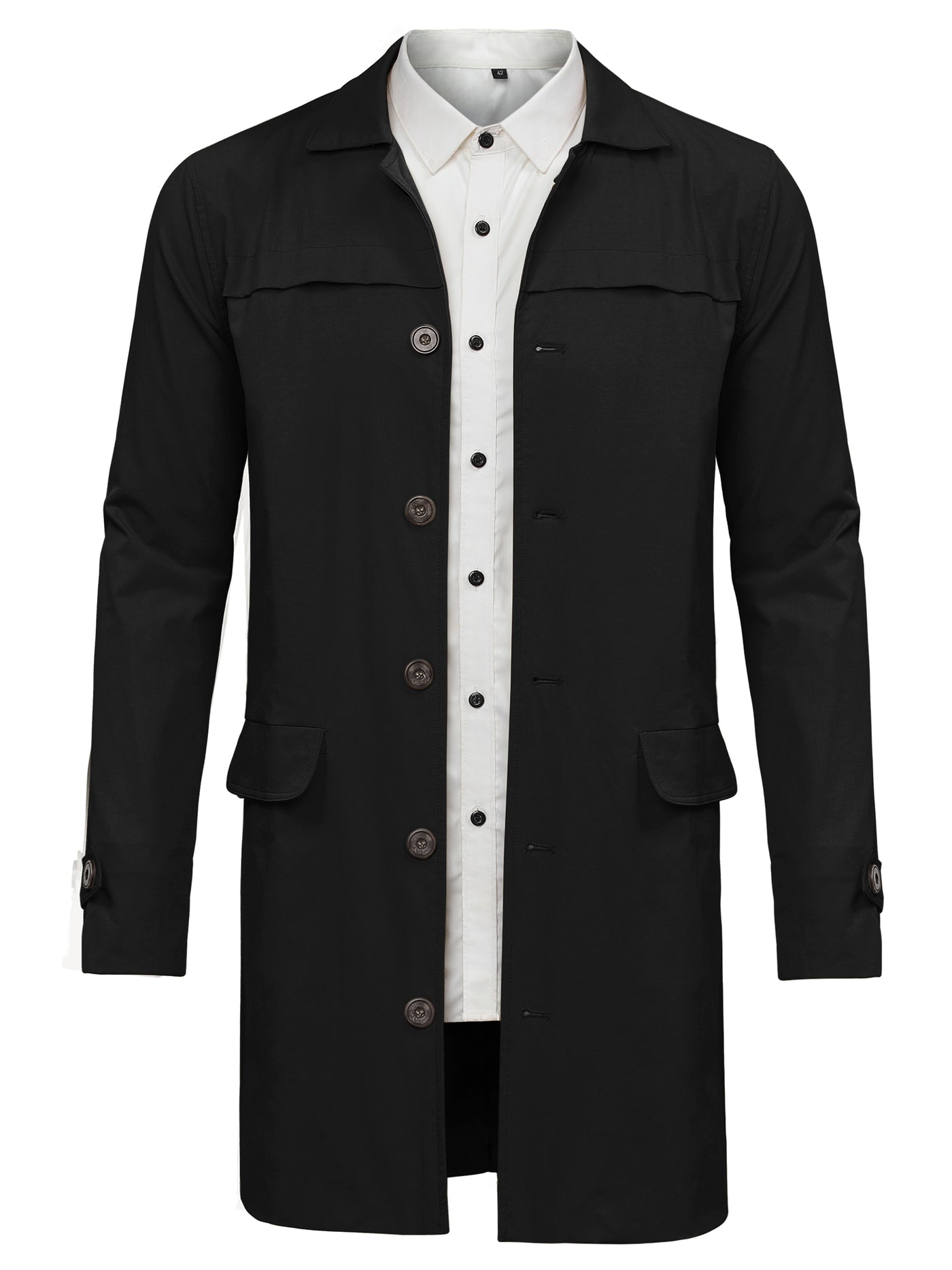 Bublédon Lightweight Lapel Single Breasted Trench Overcoat