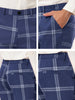 Casual Flat Front Checked Printed Business Trousers