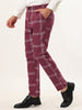 Casual Flat Front Checked Printed Business Trousers