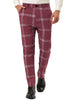 Casual Flat Front Checked Printed Business Trousers