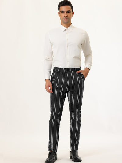 Casual Striped Flat Front Business Prom Pencil Pants
