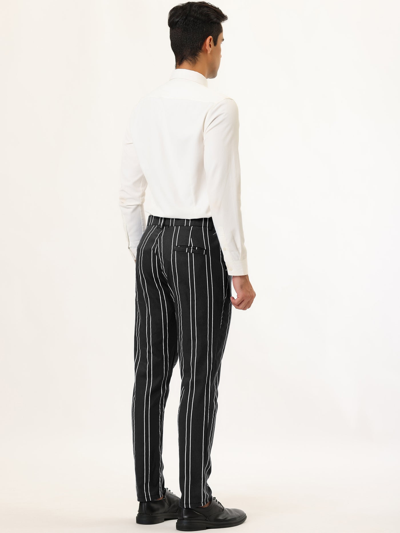 Bublédon Casual Striped Flat Front Business Prom Pencil Pants