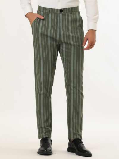 Classic Skinny Contrast Color Striped Business Pants
