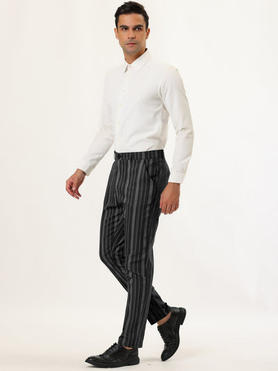Classic Skinny Contrast Color Striped Business Pants