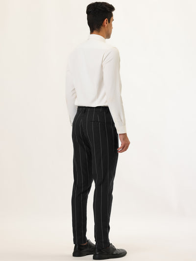 Smart Casual Drawstring Waist Striped Dress Pants