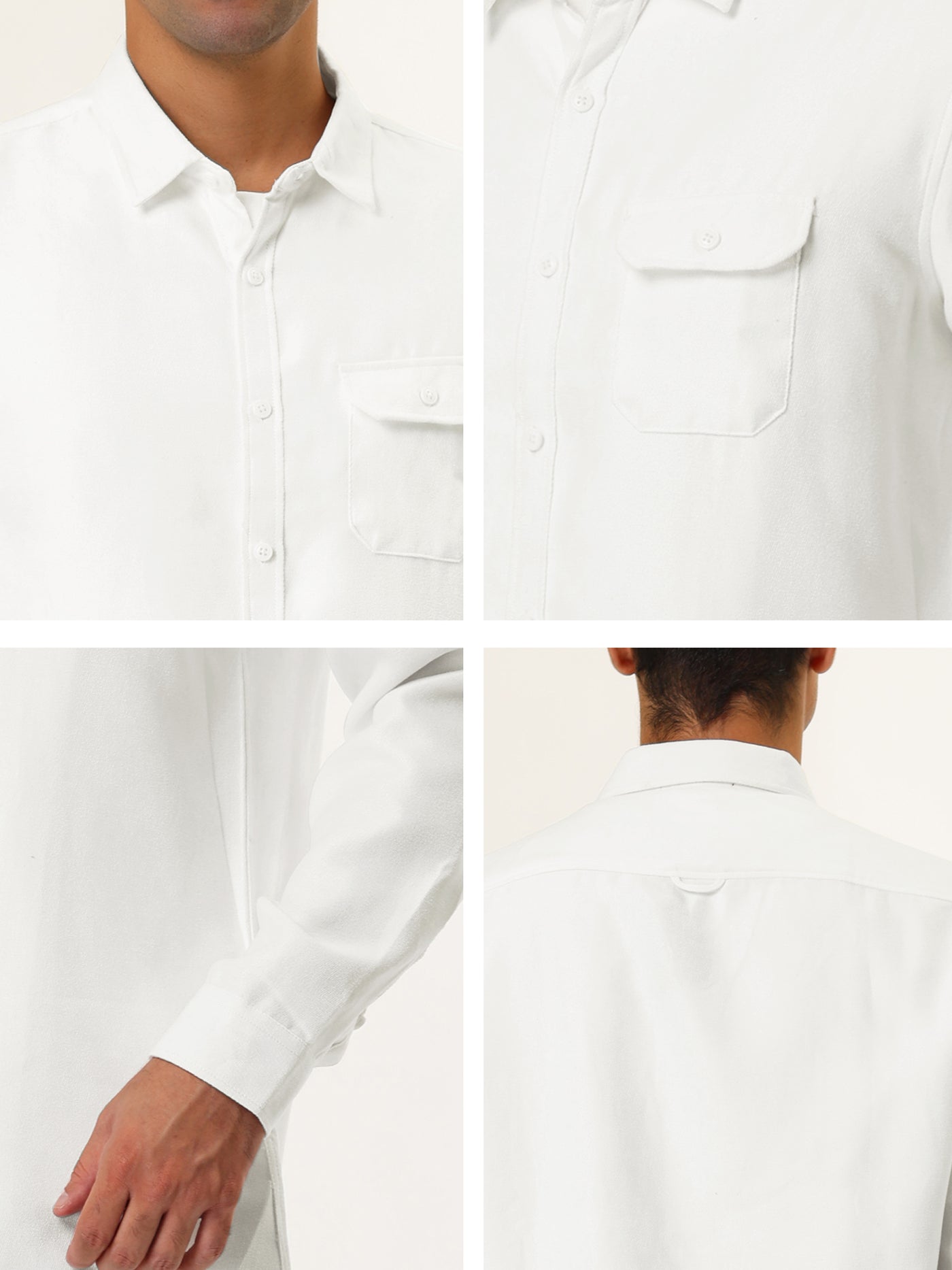 Bublédon Contrast Long Sleeve Button Down Two Pockets Cotton shirt