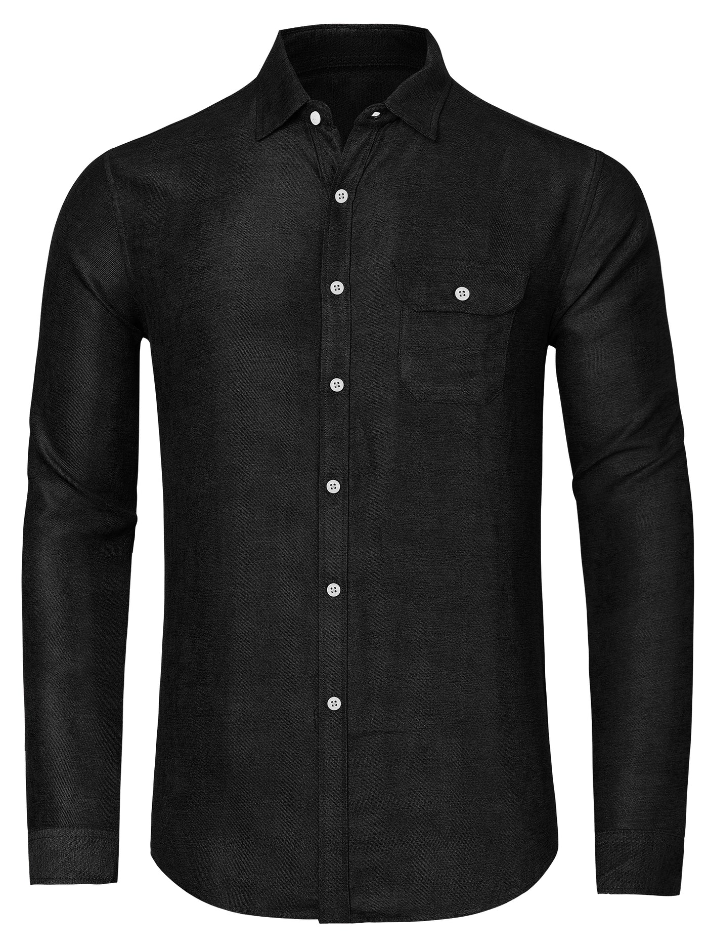 Bublédon Contrast Long Sleeve Button Down Two Pockets Cotton shirt