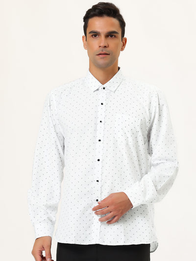 Smart Casual Long Sleeve Polka Dots Button Shirt