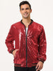 Sequin Varsity Long Sleeve Zipper Bomber Jacket