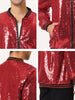Sequin Varsity Long Sleeve Zipper Bomber Jacket