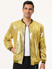 Sequin Varsity Long Sleeve Zipper Bomber Jacket